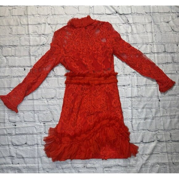 ALEXIS Wilhelmina Red Lace Mini Dress Sz XS - Picture 9 of 16